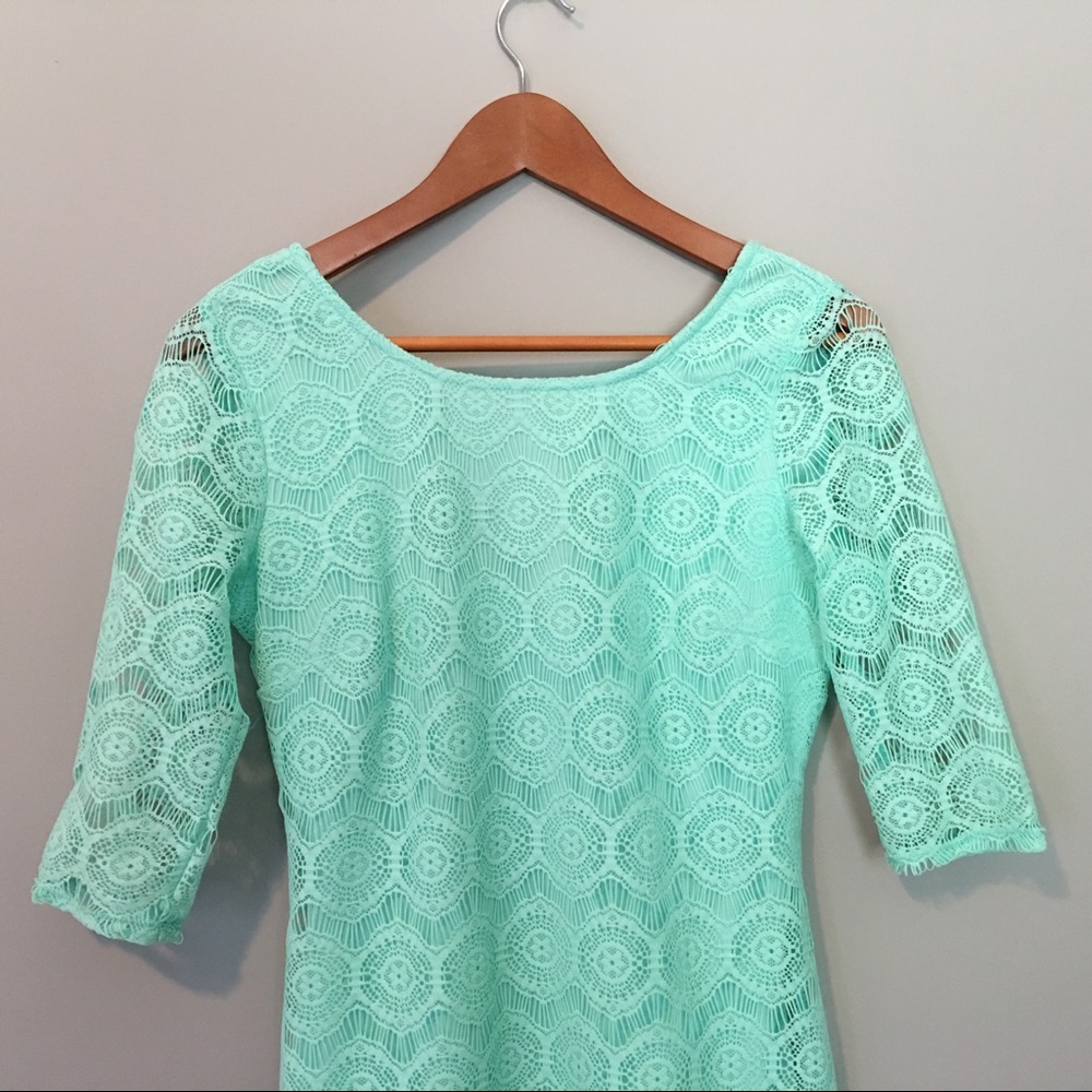 I.N. San Francisco Mint Lace Dress Sz 5 - Picture 3 of 8